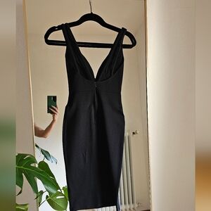 Lulu's Deep Neckline Black Dress